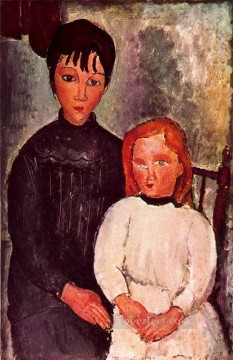 アメデオ・モディリアーニ Painting - 二人の女の子 1918年 アメデオ・モディリアーニ